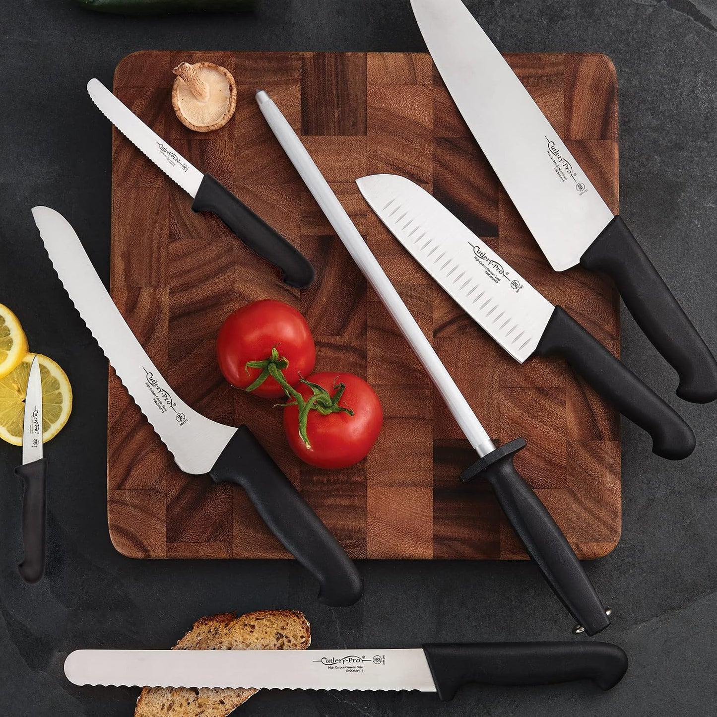 Knife Sharpening Honing Steel, Professional German Steel For Sharpening and Touching Up Knives, Ergonomic Handle, Non-Slip Base