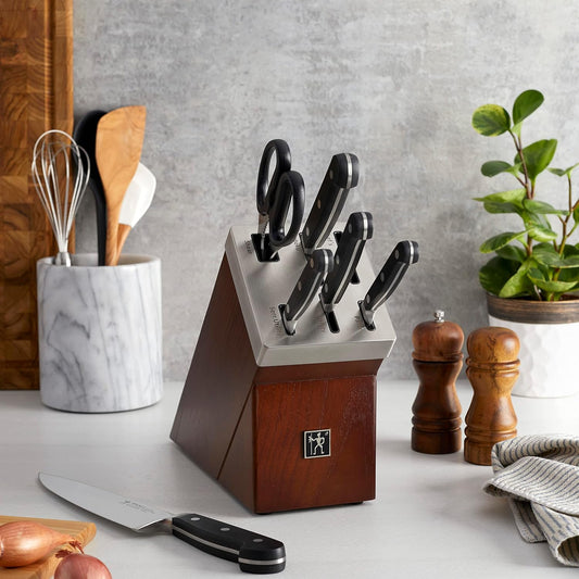 Classic Razor-Sharp 7-Piece Self-Sharpening Knife Set, Chef Knife, Bread Knife German Engineered Informed by 100+ Years of Mastery