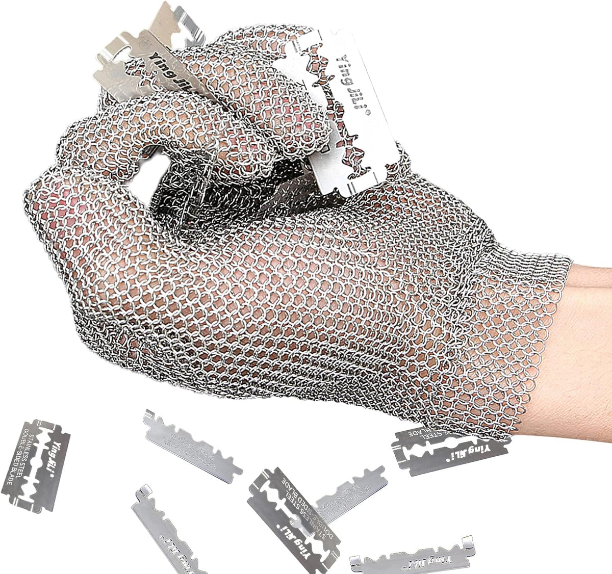 Chainmail Gloves Cut Resistant Glove Food Grade Cut Proof Stainless Steel Metal Mesh Butcher Gloves