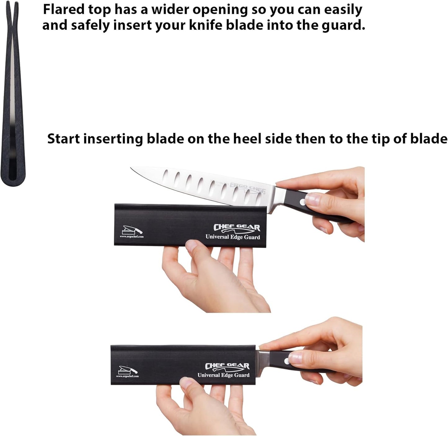 Universal Knife Blade Edge Guard 12 Inch x 1.5 Inch for Knives up to 12” Blades, Durable BPA-Free ABS Plastic, Knife Protector, Yellow