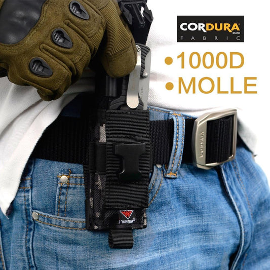 YAKEDA Multitool Pouch Sheath Folding Knife Sheath Pouch for Belt Molle Flashlight Mag Pouch