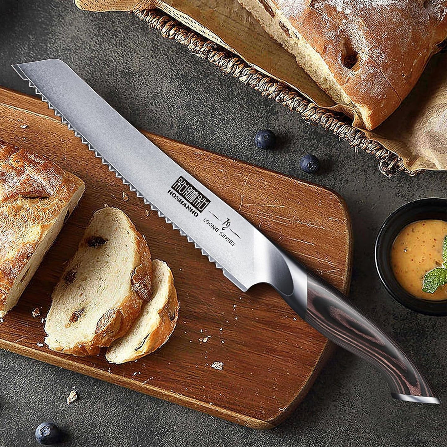 Bread Knife 10 inch, Ultra Sharp Japanese Serrated Bread Knife | Professional Japanese High Carbon Stainless Steel Bread Cutting Knife for Homemade Bread