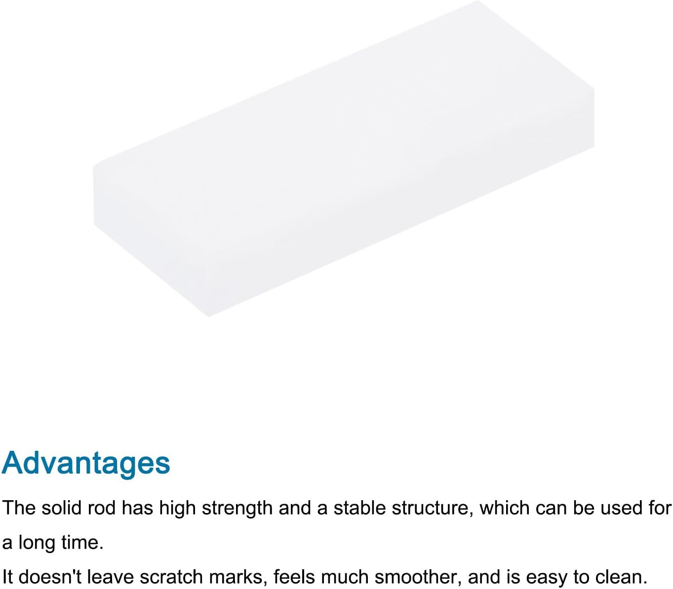 Corundum Ceramic Rod Solid Square Alumina 5x5x100mm Sharpening for Knives Scissors, Cream
