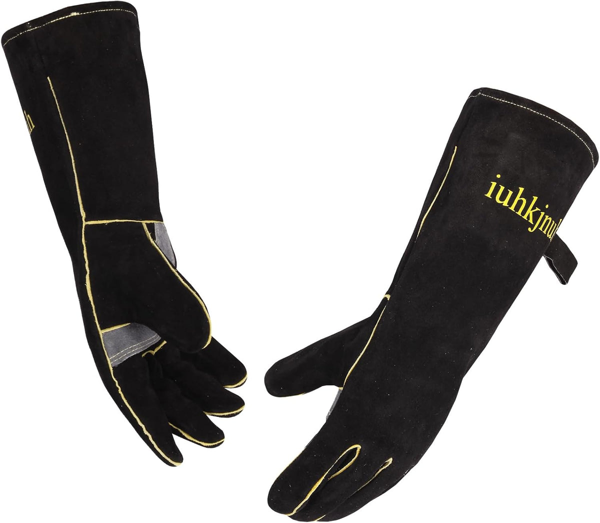 16" Leather Forge Welding Gloves, 932℉ Heat/Fire Resistant, Multi-Use Mitts for TIG/MIG Welding, BBQ, Oven, Baking, Furnace, Beekeeping, Animal Handling & Stove Safety,Ambidextrous