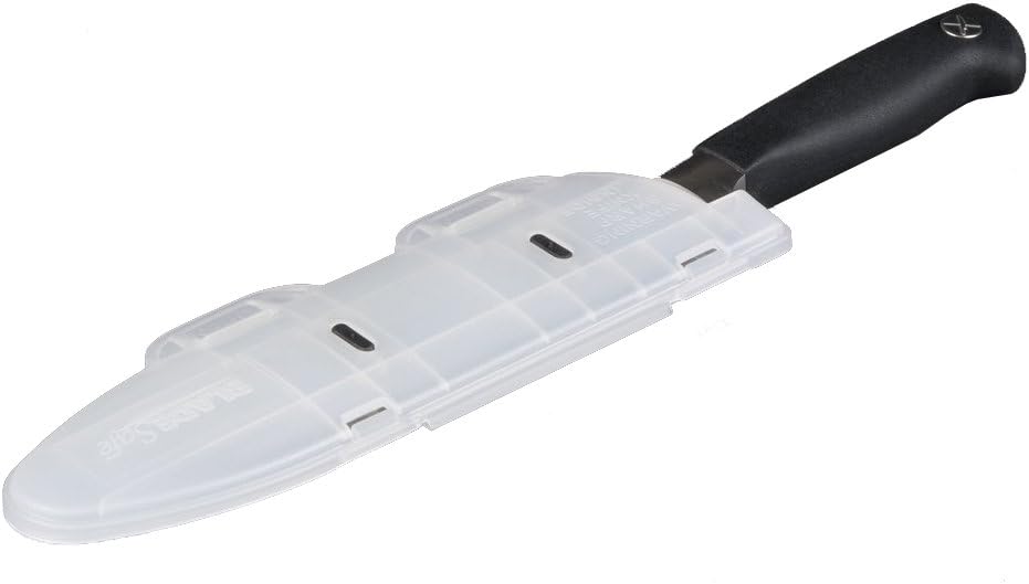 BladeSafe Storage Case for 6-Inch to 8-Inch Kitchen Knife Blades | Durable dishwasher-safe plastic sheath protects edges in drawers and knife rolls. Ideal for travel and safe organization.