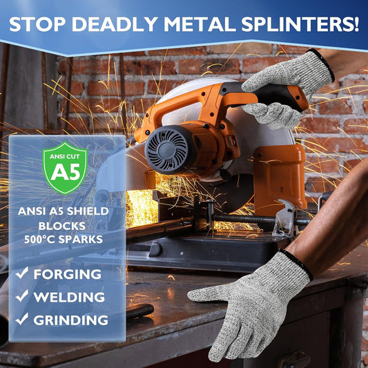 Cut Resistant Gloves, Level 5 Protection, Food Grade Safety Gloves for Mandolin Slicing, Multiple Sizes