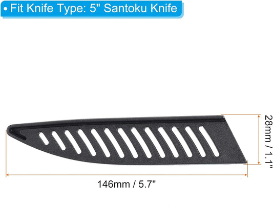 PP Safety Knife Cover Sleeves for 5" Utility Knife, 2 Pack Knives Edge Guard Blade Protector Universal Knife Sheath for Kitchen, Black