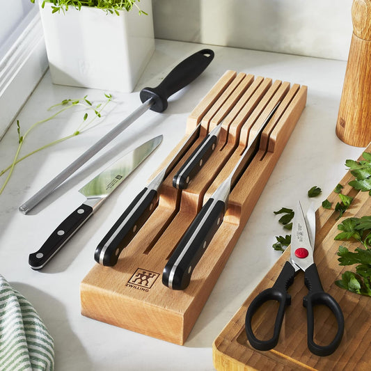 Pro 7-pc Knife Block Set with In-Drawer Knife Tray