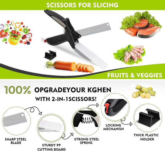 2 in 1 Kitchen Scissors for Food, Separable Stainless Steel Barbecue Steak Shears, Multi‑Function Kitchen Cutter for Vegetable, Fruit & Meat
