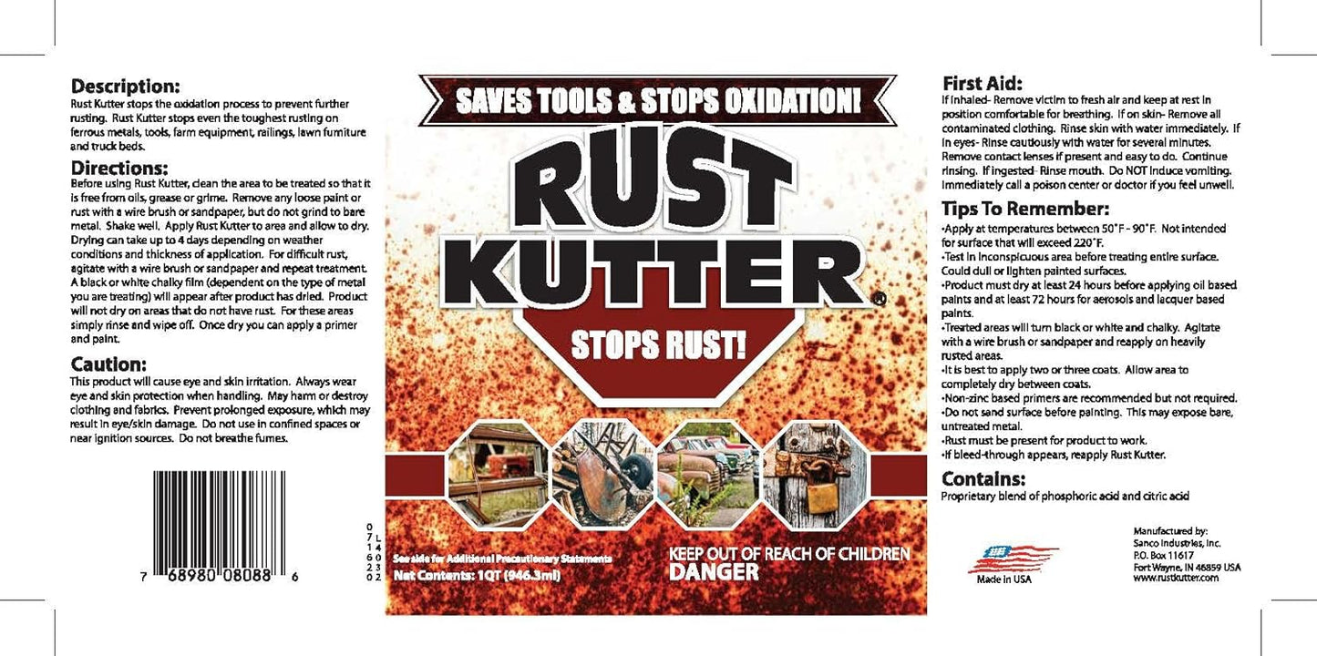 Stops Rust and Converts Rust Spots to Leave A Primed Surface Ready to Paint, Professional Rust Repair Manufactured in USA – Sprayer Included