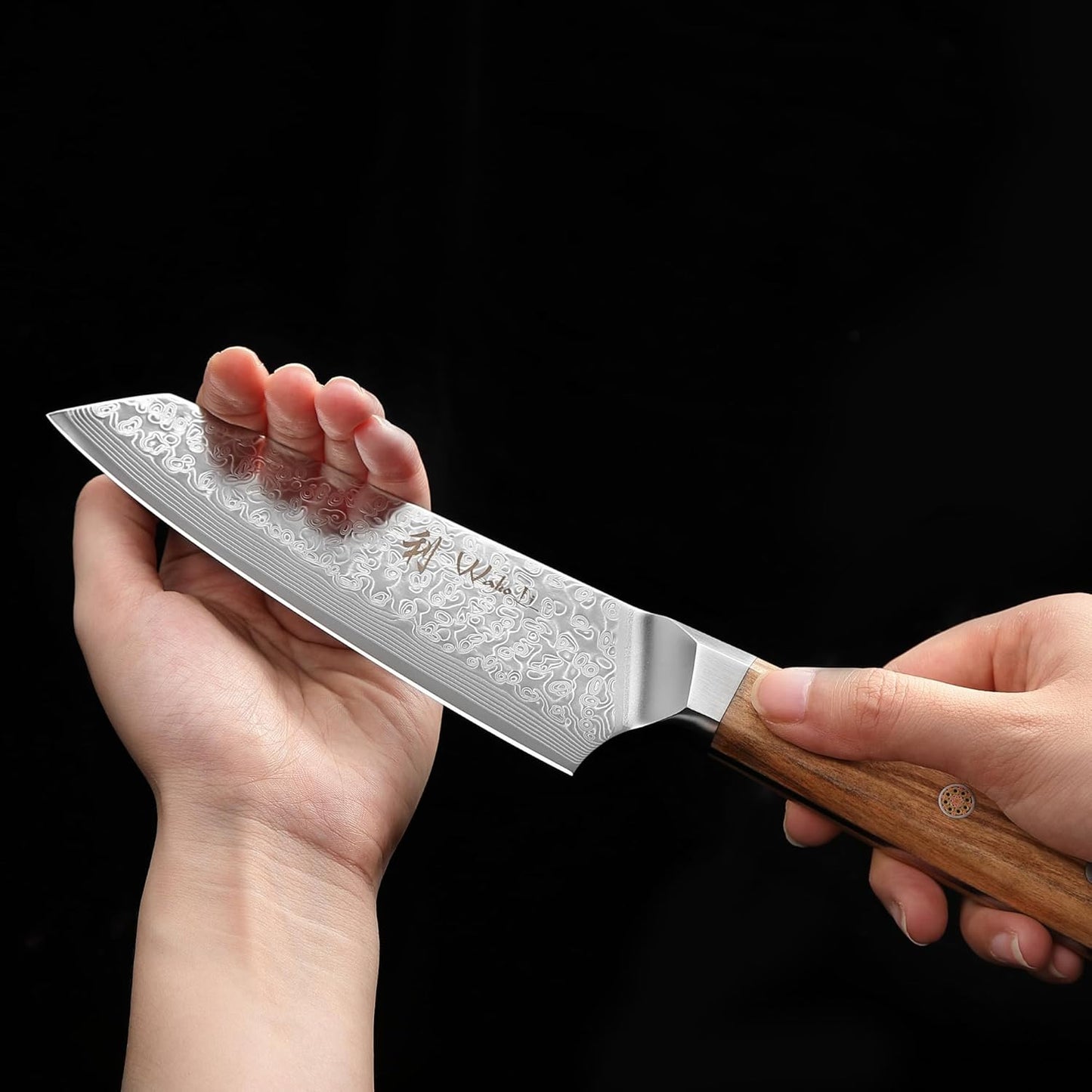 Oribu Kiritsuke Chef Knife, 8-Inch VG10 Damascus, Olive Wood Handle | Precision kiritsuke kitchen knife for peeling fruit, trimming vegetables, shaping garnishes, and detailed kitchen preparation