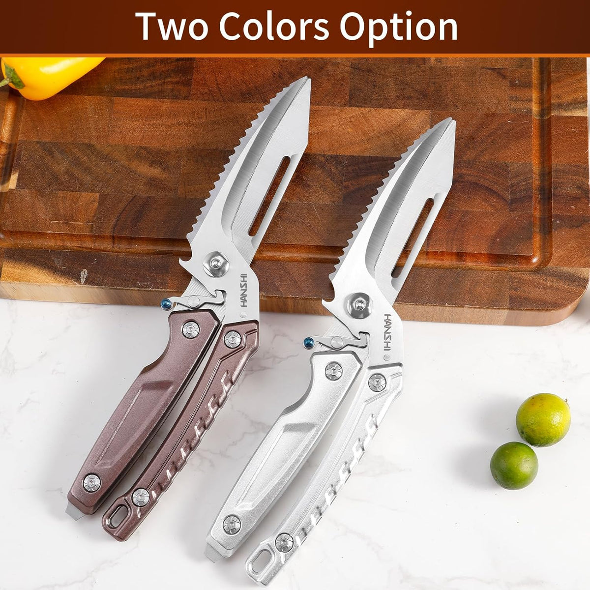 Detachable Poultry Shears for Food Cutting Heavy Duty Stainless Steel Kitchen Scissors for Chicken, Bone, Meat, Turkey, Fish,Multi Purpose Scissor for Cooking (Silver)