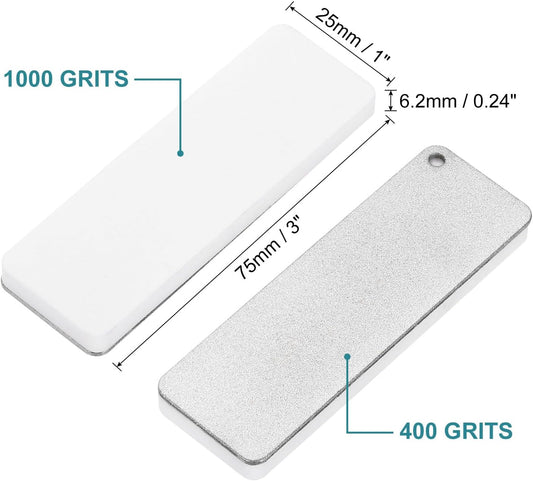 Knife Sharpening Stone Whetstone 2 Side Grit 400/1000 Ceramic Diamond Sharpener Double Sided Portable Hand Sharpen Tools for Knives Scissors