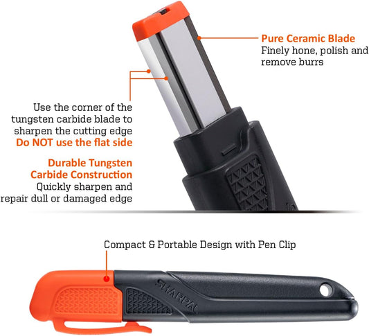 129N Multipurpose Garden Tool Blade Sharpener | For Knife, Pruners, Loppers, Hedge Shears, Scissors, Axe, Hatchet, Machete, Lawn Mower Blade, Gifts for Men