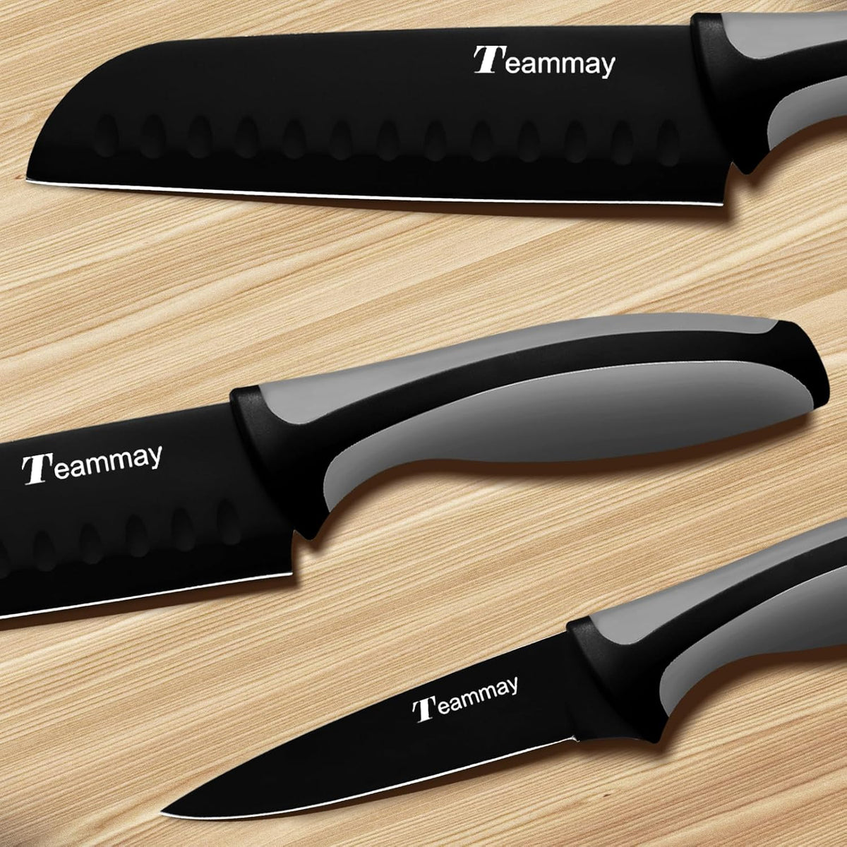 4-Pc Knife Set, 6 Inch Santoku Knife, 4 Inch Paring Knife, Kitchen Scissors, Y-Peeler, Anti-Rust Coating, Razor-Sharp, Stainless Steel Chef Knife Set, Perfect Gifts for Kitchen