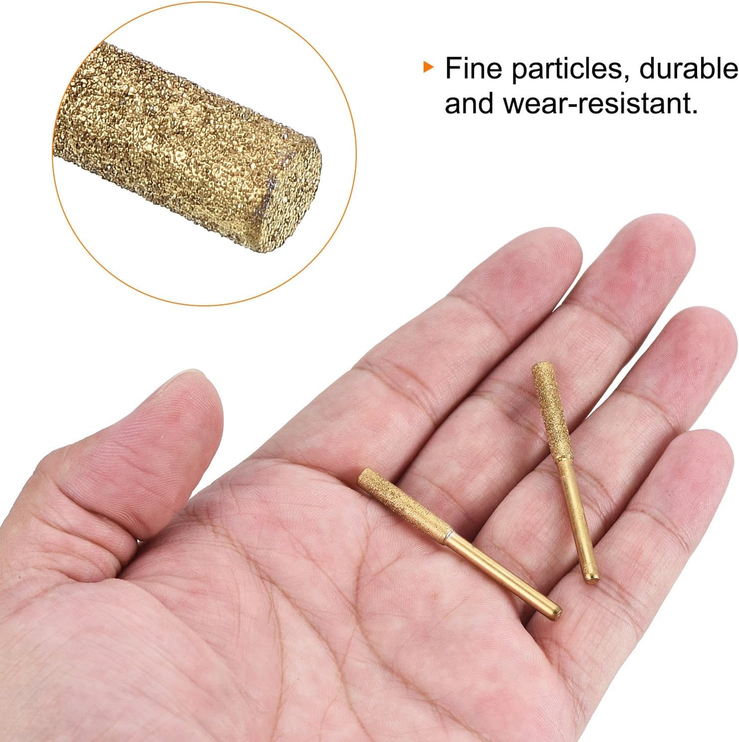 7/32 Inch Diamond Chainsaw Sharpener, 18 Pack Titanium Plating Sharpening Stone Polishing Grinding File Tool, Golden