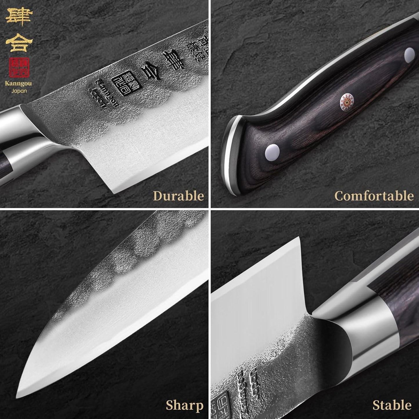 240mm Gyuto Knife, 9.5 Inch Japanese Chef Knife with AUS-8 Alloy Steel, Black Forged Japanese Carving Knives for Meat with Full-Tang Pakkawood Hanle, Premium Box for Husband, Dad