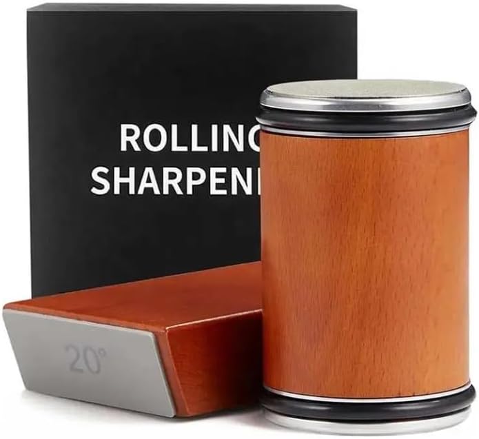 Professional Knife Sharpener Tool - Diamond & Ceramic Sharpening System for Kitchen Knives - Adjustable 15°/20° Angle Guide - Universal Steel Sharpener for Chef, Hunting & Pocket Knives - Easy Use Kit
