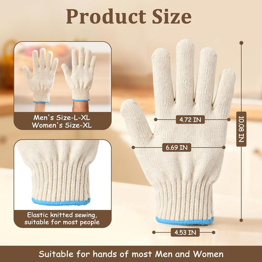 1 Pair Heat Resistant Gloves, 932°F Oven Gloves, Cut-Resistant Grill Gloves | Cooking Gloves for BBQ,Grilling,Baking,Cutting, Welding,Smokers and Fireplaces,White