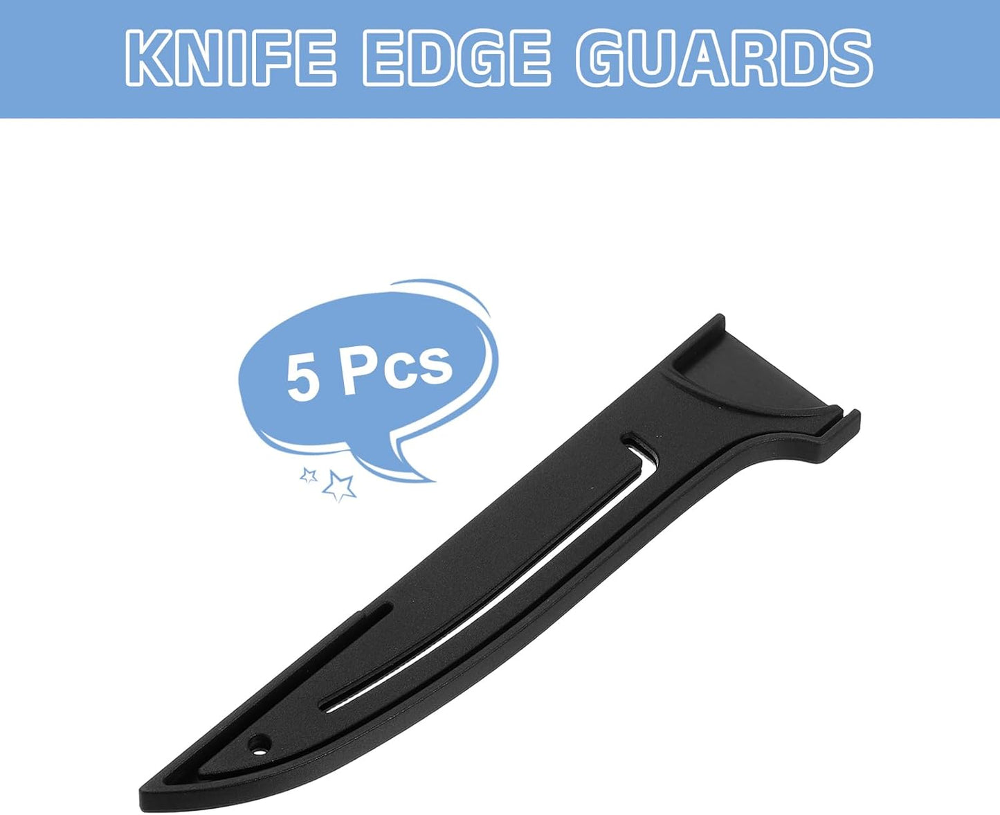 2 Pack PP Safety Knife Cover Sleeves, Blade Edge Guards Protector, Universal Knife Sheath for 6" Boning Knife, Black