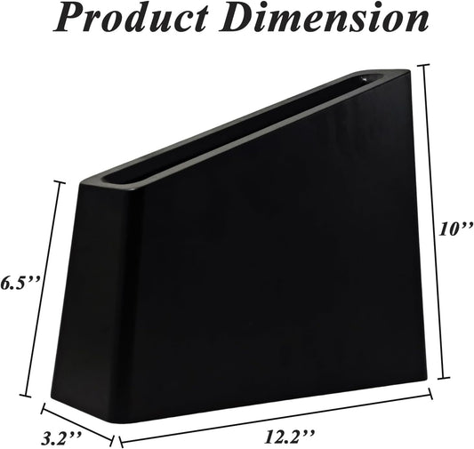 Black Magnetic Knife Block Holder,12 Inches Knives Rack Wooden Block Magnetic Stands with Strong Enhanced Magnets Multifunctional Storage Knife Holder