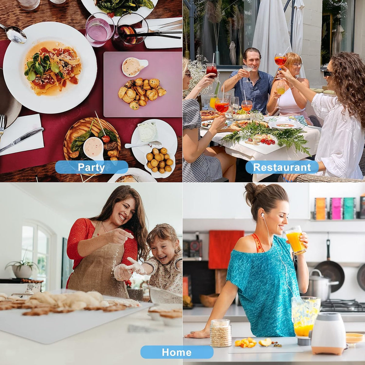 30 Pcs Plastic Cutting Board for Kitchen 15 x 12 in Flexible Frosted Cutting Mats Clear Plastic Placemats Dishwasher Safe Non Porous Chopping Board Non Slip Clear Placemats Table Mats