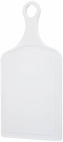 Farberware 3-Piece Plastic Cutting Board Set, Dishwasher-Safe Poly Chopping Board for Kitchen with Paddle, Charcuterie Board Set, White