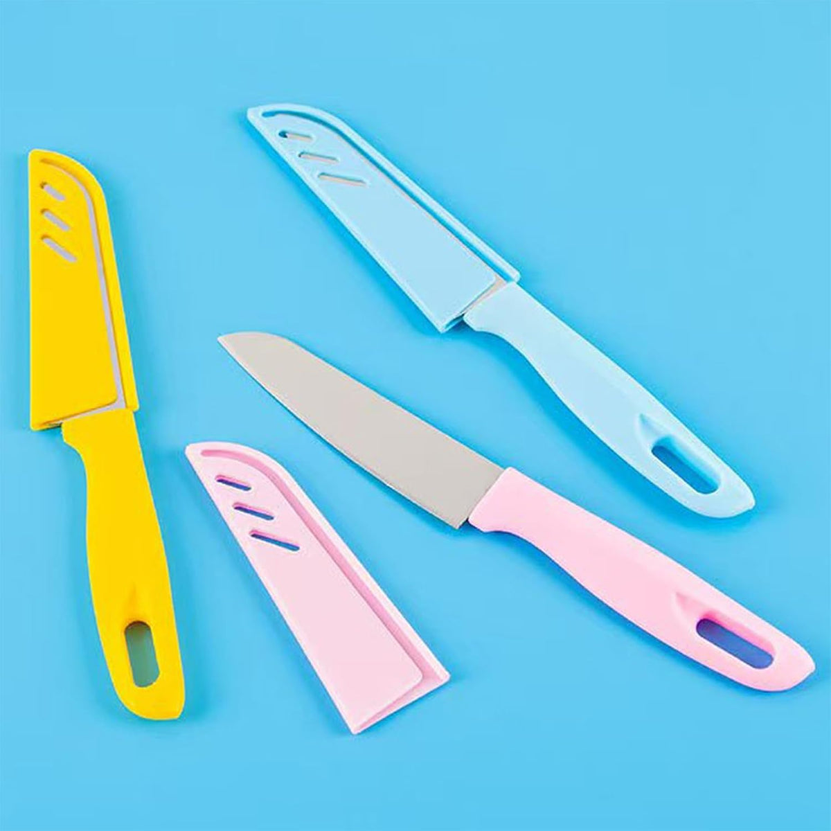 10-Set Super Value Paring Knife Set - 10 Ultra-Sharp German Steel Fruit & Vegetable Knives with 10 Sheaths, PP Plastic Ergonomic Handle, Dishwasher Safe, Multi-Color Small Kitchen Peeling Knives.