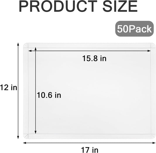 50 Count Disposable Cutting Boards, 17x12 Inch Flexible Plastic Cutting Mats with Built-in Crease, Collapsible Cutting Board Sheets Chopping Boards for Kitchen Home & Commercial Use, White