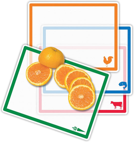 Flexible Cutting Mats with Food Icons, 11-Inch-by-15-Inch, Set of 4