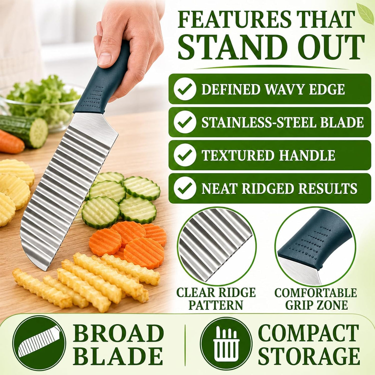Suuker Crinkle Cut, Stainless Steel Wave Cutter