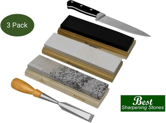 Arkansas Sharpening Stone Set - Wood Mounted 8"