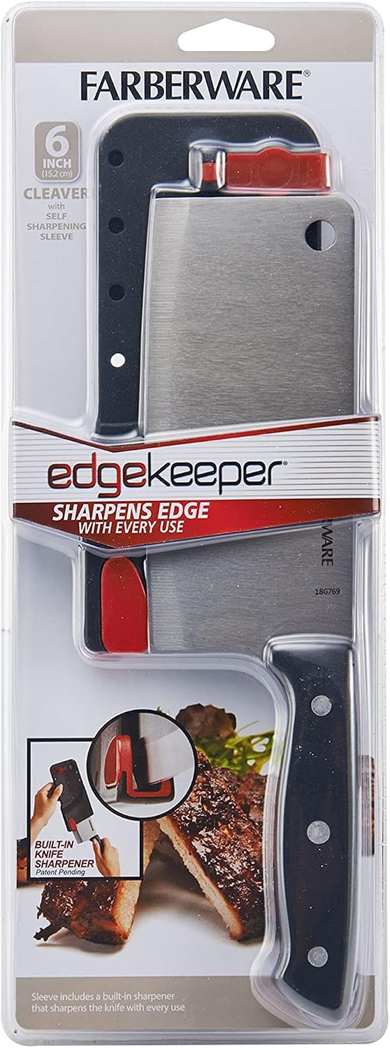 Edgekeeper Self-Sharpening Triple Riveted Santoku Knife Set, 4-Piece, Black