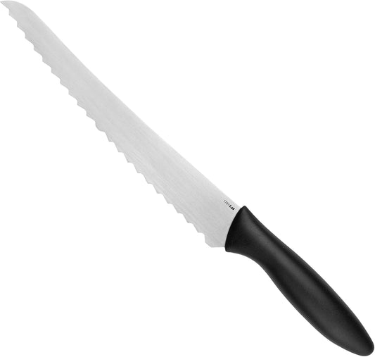 Kershaw 8” Bread Knife, Black, 8 Inch Serrated Blade | Included Sheath, With 16 Degree Single-Bevel Blade, Comfortable Handle, Bread Knife for Sourdough, Bagels, Pastries and More