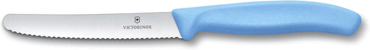 Swiss Classic, Tomato-Bread Knife Set, 6-pieces, sharp blade, serrated edge, 4.3 Inch, stainless steel, Sky Blue,Turquoise, Green
