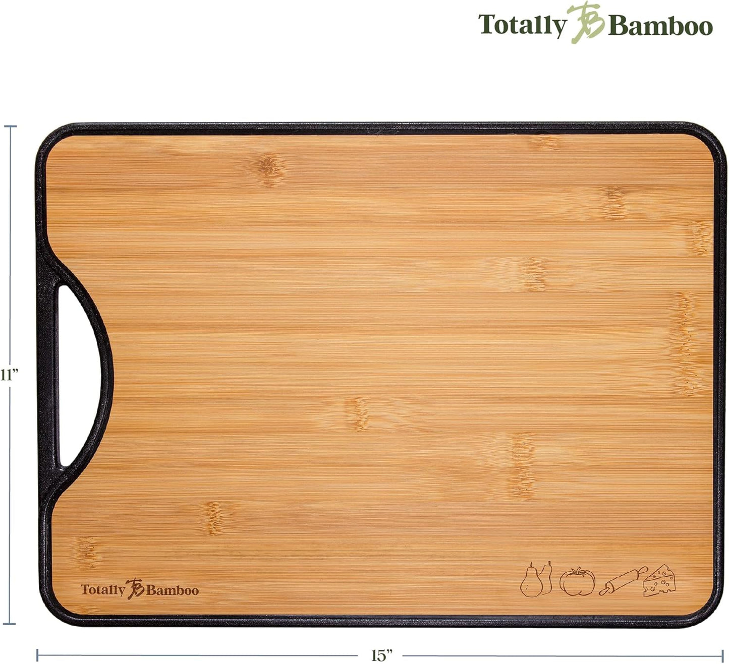 Poly-Boo Reversible Cutting Board – Dual-Sided with Bamboo & BPA-Free Poly Surfaces | 15" x 11" Meat & Vegetable Prep Board | Durable & Knife-Friendly