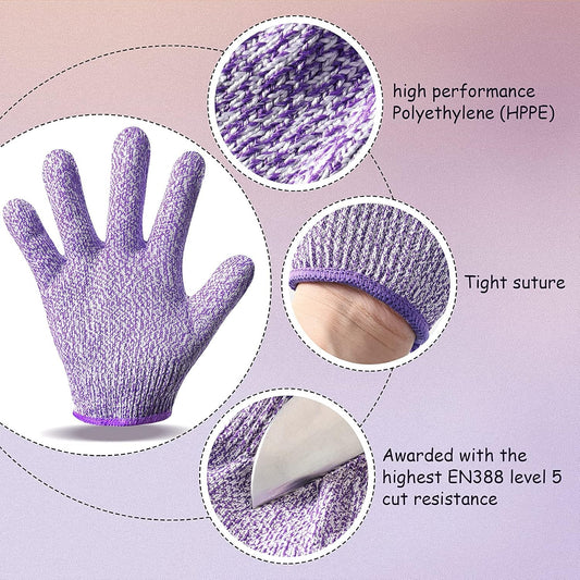 4 Pairs Kids Cut Resistant Gloves Level 5 Safe Gloves Protection for Kitchen Garden, Oyster Shucking, Crafts, DIY