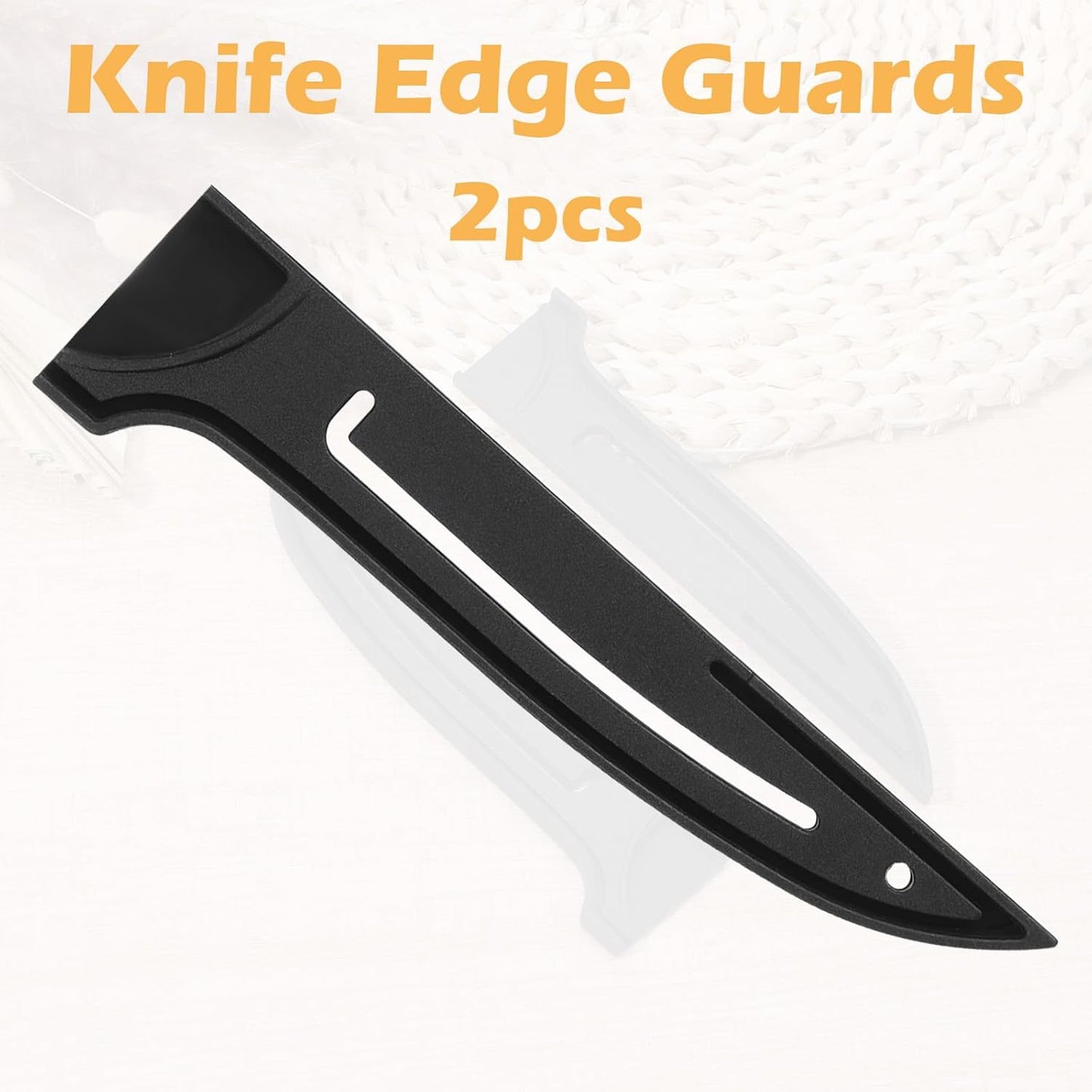 2 Pcs PP Safety Knife Cover Sleeves Plastic Kitchen Knife Sheath for 6" Boning Knives Blade Protector Universal Knives Guard for Kitchen (Black)