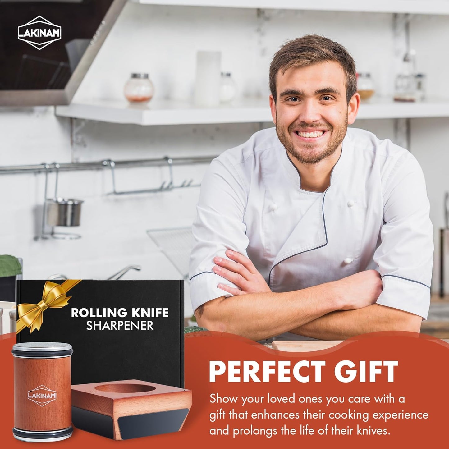 Rolling Knife Sharpener | Kitchen Knife Sharpening Kit | Magnetic holder with 15°, 18°, 20° & 22° angles and dual diamond discs for fast, precise knife sharpening