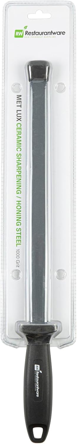 Met Lux 8 Inch Honing Steel 1 High-Carbon Knife Steel - Moisture-Resistant Handle Chromium Finish Blue Steel Knife Sharpening Steel For Sharpening Multiple Knives