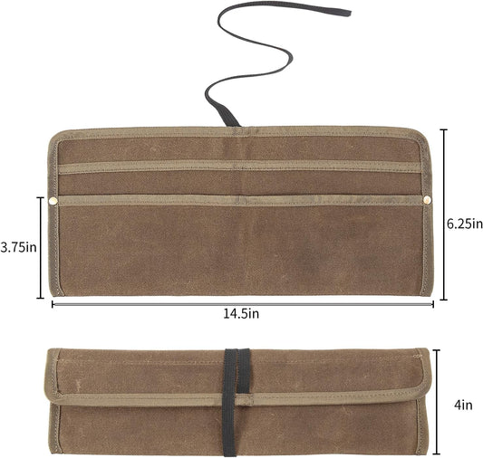 Chef Knife Sheath,Waxed Canvas Single Chef Knife Case Bag Roll for Traval,Sheaths for Chef's Kitchen knives,Tool Organizer Pouch Culinary Accessories Cooking Tools Roll,Gifts for Men