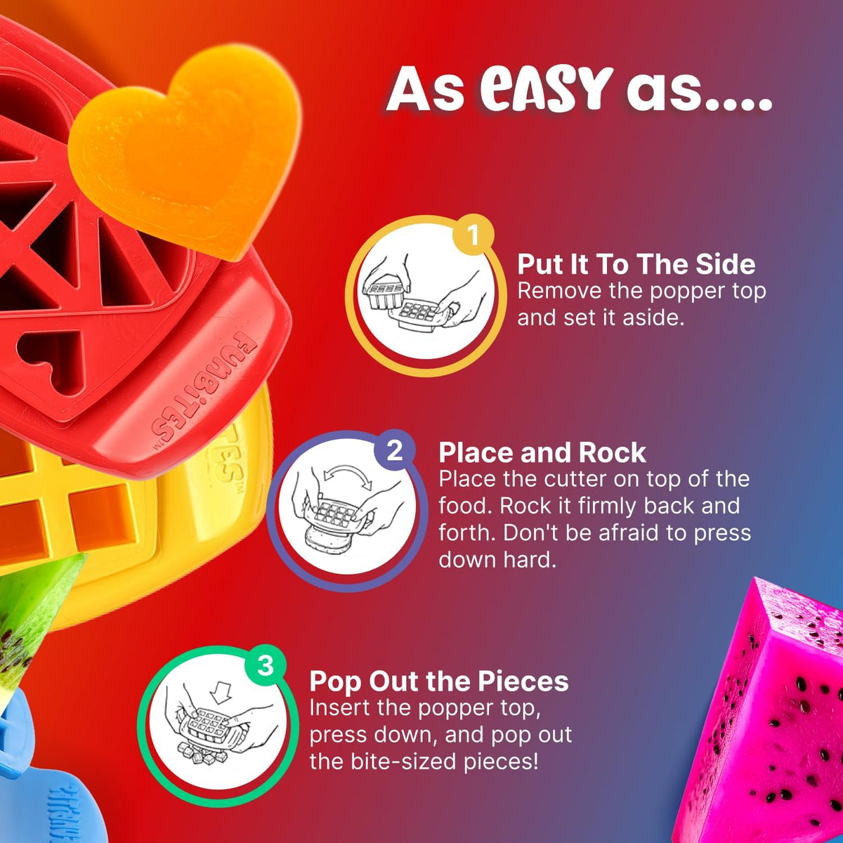 Sandwich Cutter for Kids Lunch, Crustless Bento 2-Pc Set, 1 Pack | Green Squares food cutter for toddlers, bite-size uncrustable shapes, bento lunch accessory, BPA-free, dishwasher safe
