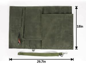 Chef Knife Roll Bag,Waxed Canvas Knife Bags with 10 Slots and 1 Zipper Pocket,Chef Bag for Chefs Professional Knife Roll Pouch with Shoulder Strap (Brown)