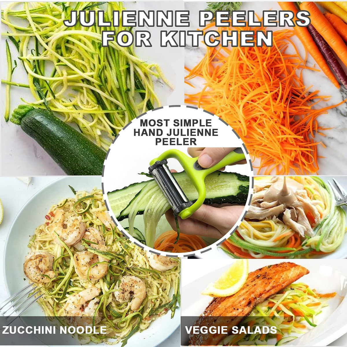 Potato Apple Vegetable Peelers for Kitchen, I and Y Peelers for Fruit Veggie Potatoes Carrot Cucumber, 3 in 1 Blade Spin Design With Julienne Multifunctional