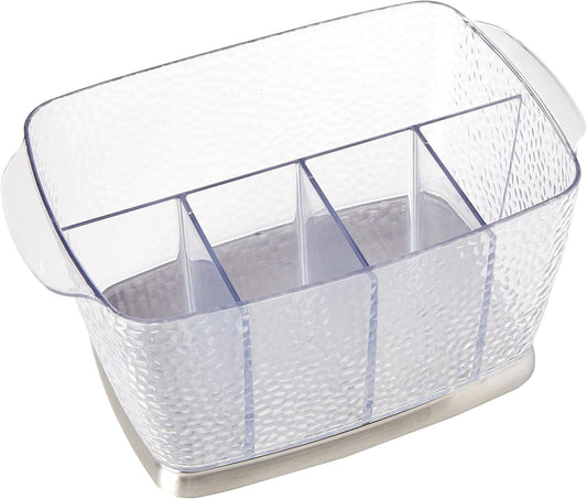 Rain Plastic Silverware Caddy Organizer Flatware Holder for Kitchen Countertop Storage, Dining Table, Outdoor Patio, Picnic Tables, Clear | Flatware Holder, Kitchen Countertop Storage, Dining, Outdoor Patio, Picnic Tables