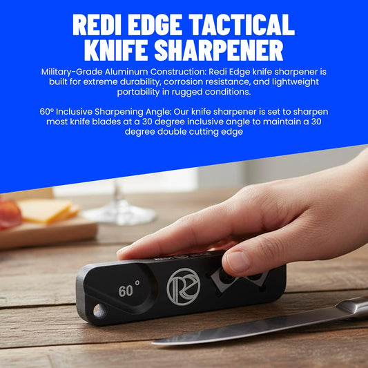 Portable Knife Sharpener - Pocket knife Sharpener with Duromite Sharpening Element - Honing Rod at 60° for Kitchen, Home & Hunting - Compact Travel Knife Honing Rod