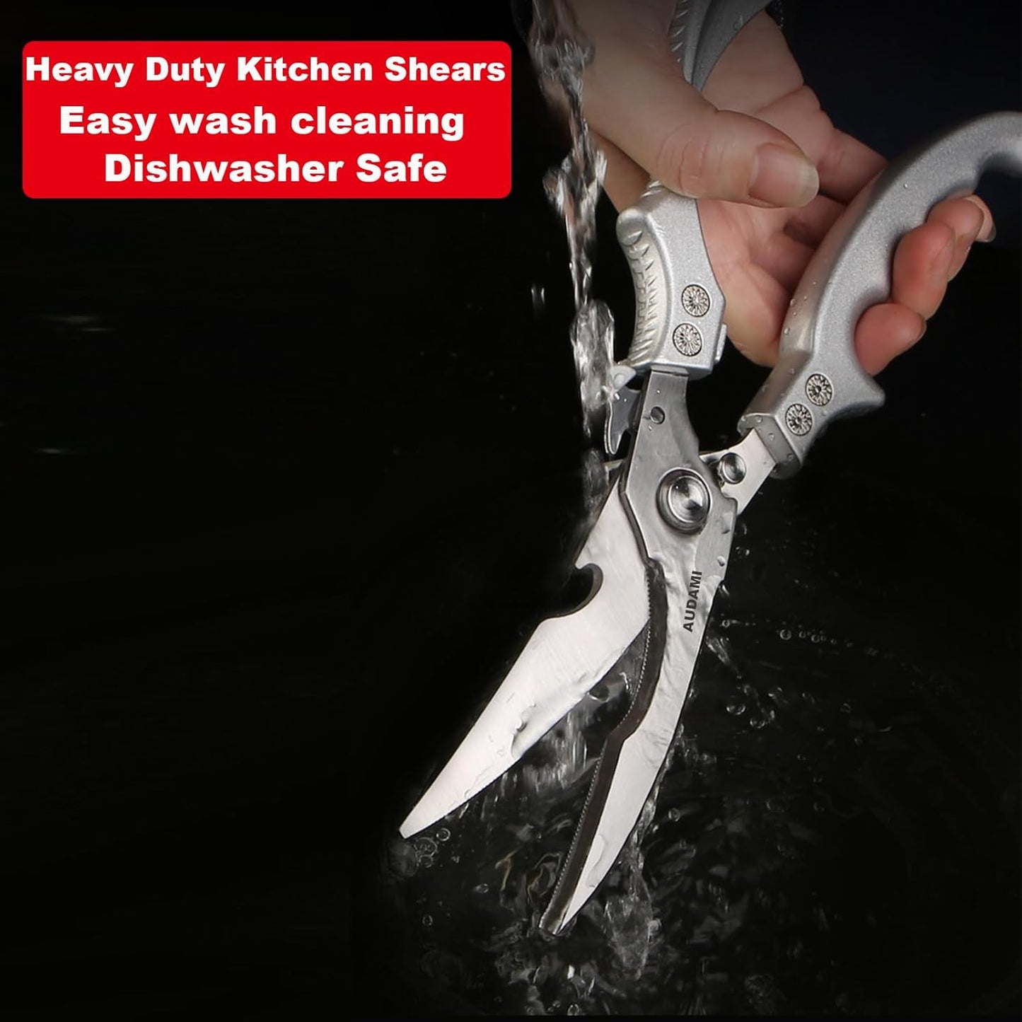 Premium Kitchen Shears 2-Pack Heavy Duty Poultry & Meat Scissors, Bone Shears for Cooking