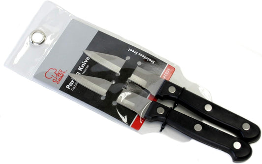 Select Paring Knives, 9.5 inch 2 piece knife set, Stainless Steel/Black