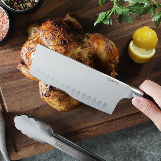 6.5-Inch Forged Cleaver Knife – High-Carbon 1.4116 German Steel Full Tang Kitchen Knife for Heavy-Duty Chopping and Slicing