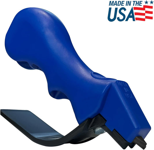 ACCUSHARP Knife Sharpener, Portable and Easy to Use, Hones and Sharpens Cleavers, Kitchen, and Serrated Knives, Sharpens Double Beveled Edge Knives